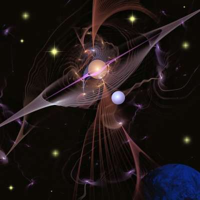 数字的 分形 抽象的 空间 幻想 膨胀 行星 星星
