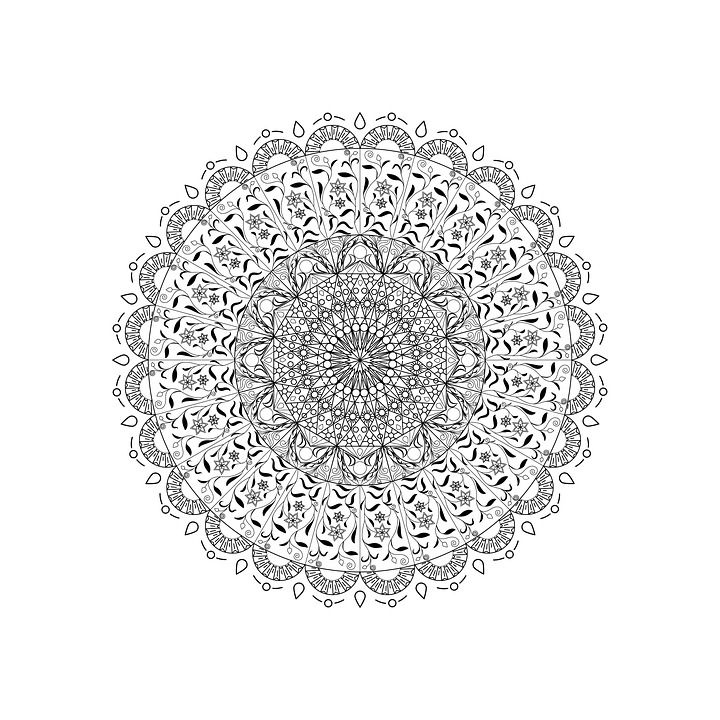 花, 抽象, 花的, 手饰, 手绘, 曼荼罗, 印度人, 画花, 装饰品, 装饰