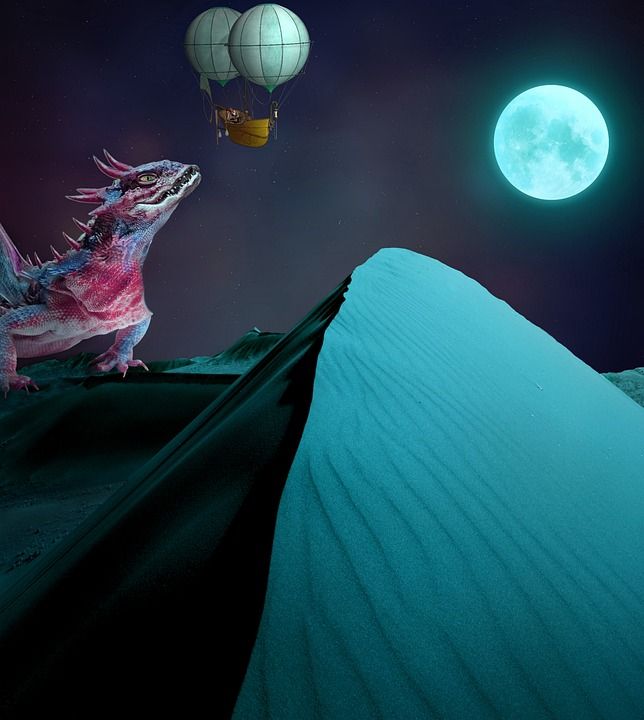 龙 居民 沙漠 神秘 目击 幻想 童话故事 动物 盯 传奇