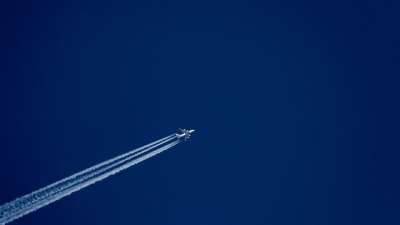 天空 飞机 蒸气踪迹 环境 航班 喷射 航空 运输 客机 飞