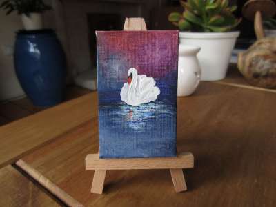 绘画 帆布 画架 天鹅 油 艺术家 艺术的 画 压克力