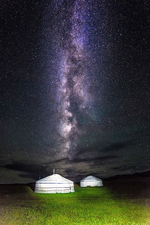 银河系 蒙古 胶 鲍嘉的村庄 七月 星空