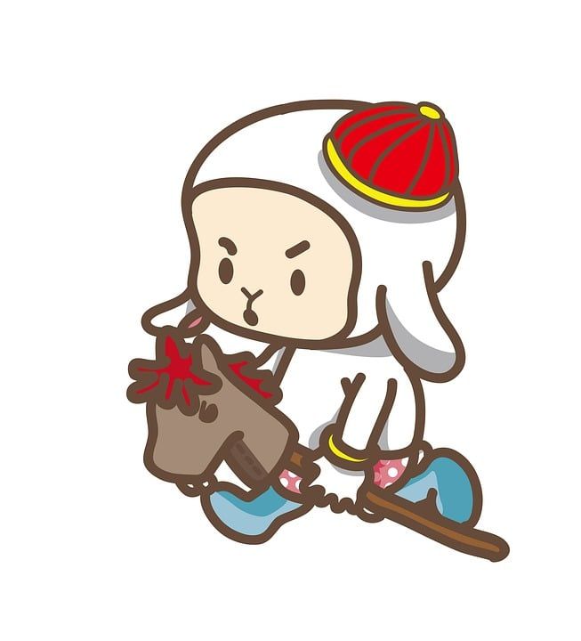 草稿 滑稽 虚构人物 插图 可爱 樂樂果 馬 新年 中國 儿童
