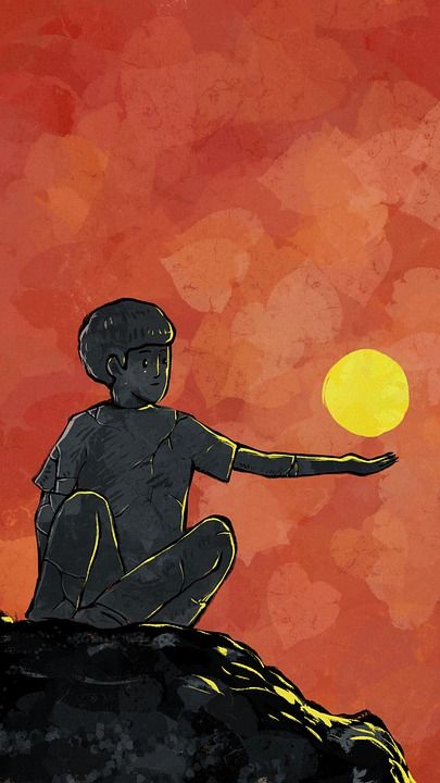 创造力 思维 绘画 日落