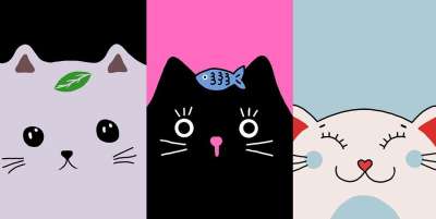 猫 小猫 宠物 动物 卡通片 鱼 卡哇伊 动漫 微笑 日本人