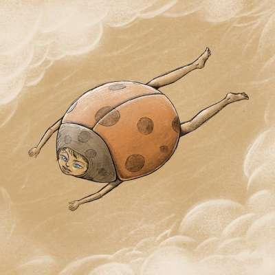 瓢虫 人类 幻想 飞行 超现实的 童话故事 漫画 绘画 创造力
