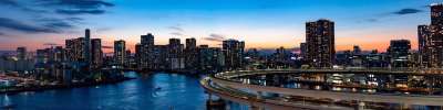 彩虹桥 东京 桥 地标 旅行 结构 日本 城市 日本人 晚上