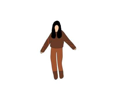 卡通女人 惬意 舒适的衣服 女士 剪贴画
