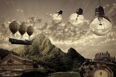 蒸汽朋克 景观 超现实主义 幻想 船 棕色的景观 棕色的幻想