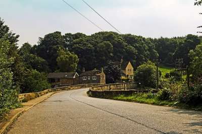路 旅行 方向 北 约克郡 英国 普莱 桥 景观 房子 森林