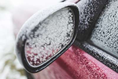 车 镜子 冻结 雪 下雪的 冬天 寒冷的 凉爽的