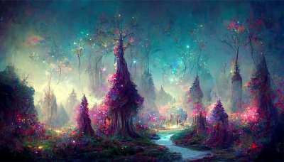 魔法森林 森林 绘画 高清壁纸 幻想 行星 魔法 艺术 景观