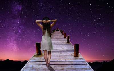 星空 美丽 幻想 黑暗 走 未来 孤独 悲伤
