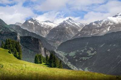 阿尔卑斯山 瑞士 山 景观 云