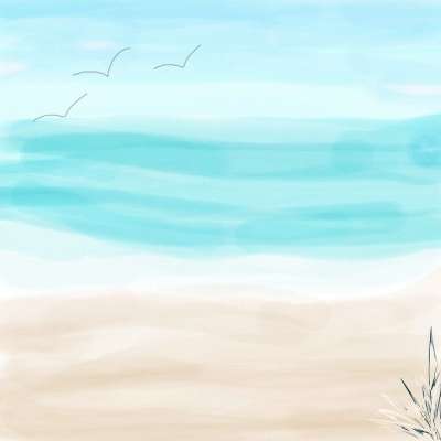 海滩 鸟类 海草 海洋 水 天空 海 海鸥 艺术 绘画