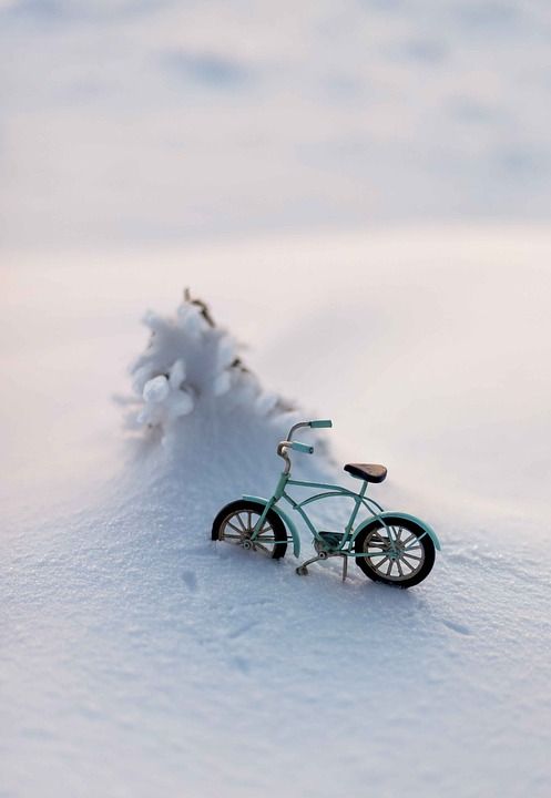 微型 自行车 雪 圣诞节 冬天 寒冷的 冻结 场景 情绪 冰