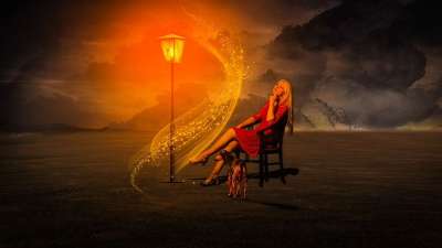 幻想 操纵 女士 狗 沙漠 棕色的狗 棕色的幻想 棕色沙漠