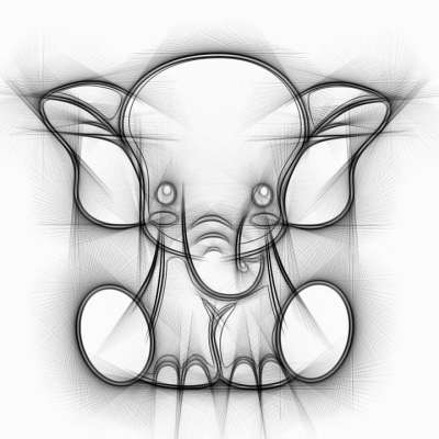 大象 动物 画画 铅笔 抽象的 乐趣