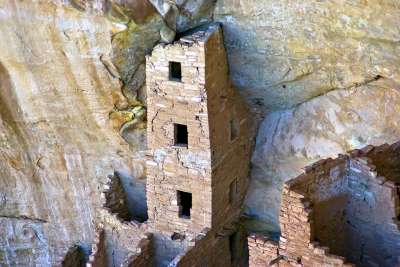 弗德台地方塔 悬崖 住宅 Anasazi 台面 佛得角 国家的