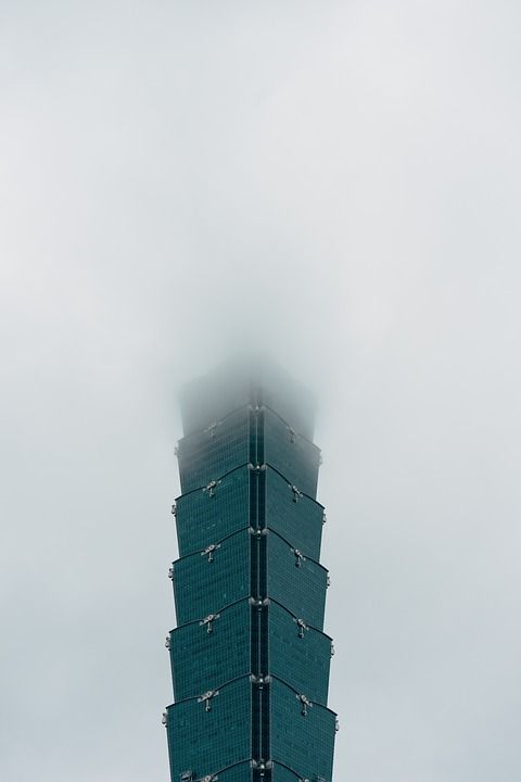 台北101 天空 摩天大楼 台北 云 多雾路段 塔 活力 台湾