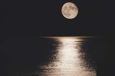 夜晚 月亮 海 天空 反射 光 景观 月亮 月亮 月亮 月亮