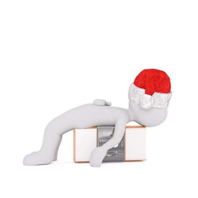 白人男性 3D 模型 数字 白色的 圣诞节 圣诞老人的帽子 破碎的