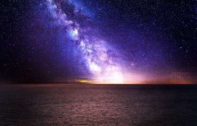 银河 天空 星星 海 海洋 水 地平线 星空 星夜 宇宙