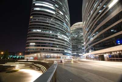 夜景 城市夜景 北京 望京 建筑 夜晚 灯光 办公楼 线条