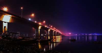 桥 夜间摄影 Voyrob 夜晚 摄影 光 结构 城市的 运输