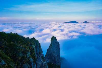 Pito Maido 留尼汪岛 火山 山 天空 云 顶峰 首脑