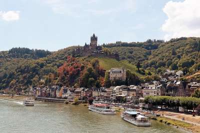 城堡 船舶 葡萄园 Cochem 德国 赖克斯堡 摩泽尔 霍亨堡