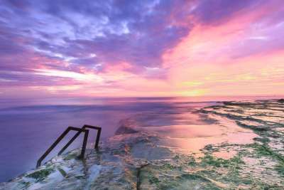 海滩 日出 黄昏 晚上 景观 海洋 户外 反射 海 海景
