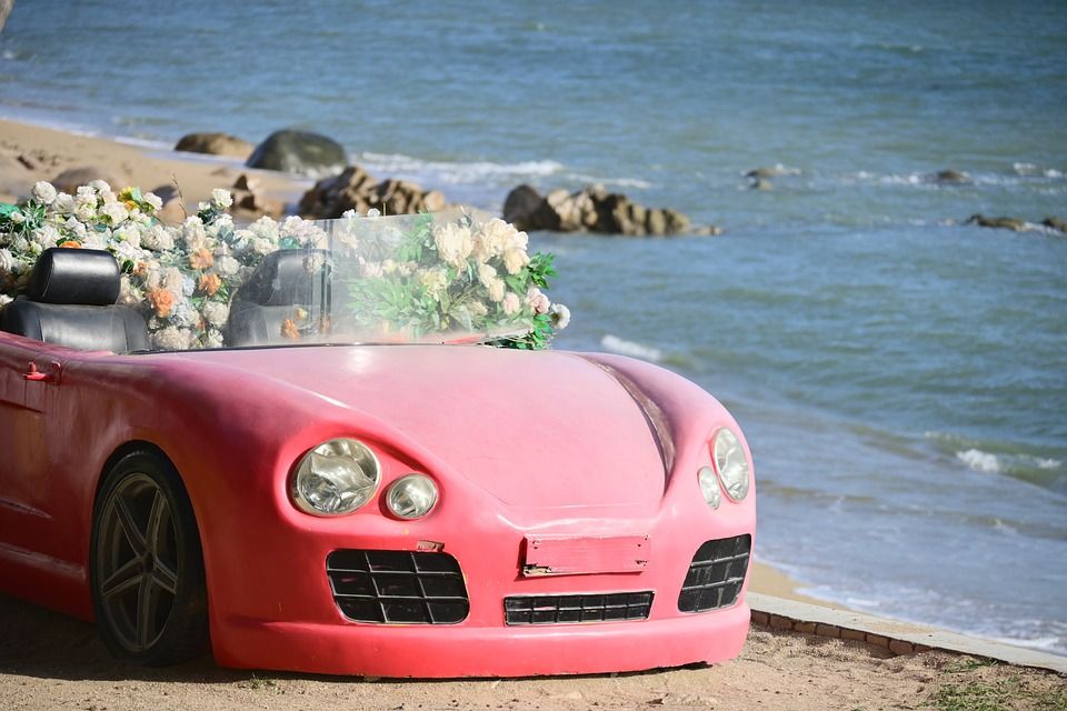 大海, 跑车, 沙滩