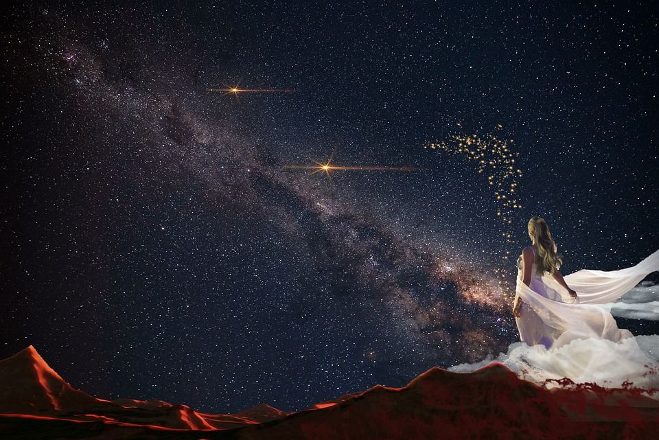 女士, 空间, 星星, 星光, 严厉的, 星尘, 幻想, 星系, 宇宙, 星空