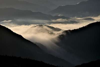 海的云 山 自然 景观 云 日本 光 登山 日本 日本 日本