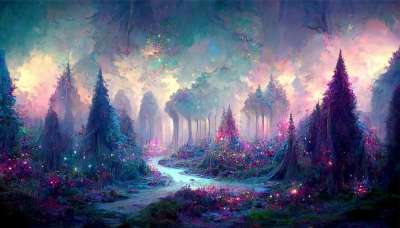 魔法森林 森林 绘画 高清壁纸 幻想 行星 魔法 艺术 景观
