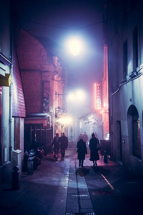 旅游 城市 比萨店 灯 夜晚 阴影 法国 法语 旅游的 大街