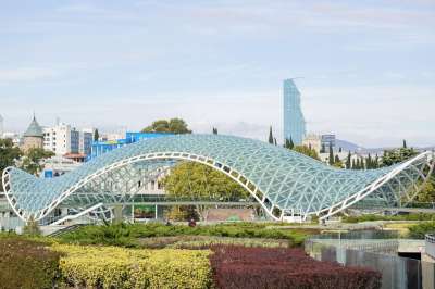 现代建筑 第比利斯 乔治亚州 桥 城市的 旅游景点 城市