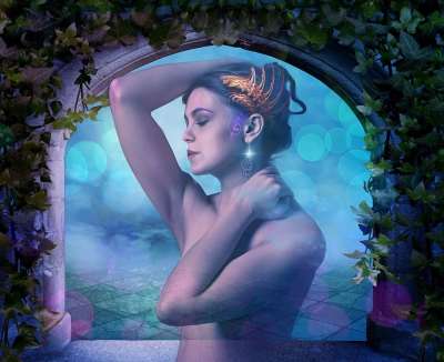 幻想 黑暗的 女士 女性 年轻 美丽 模型 肖像 幻想肖像
