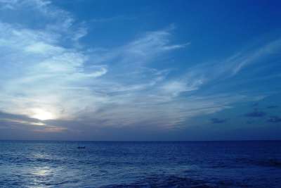 大海 海洋 日落 蓝色