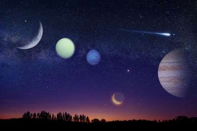 行星 空间 夜晚 太阳系 彗星 天空 星星 自然 景观 星空