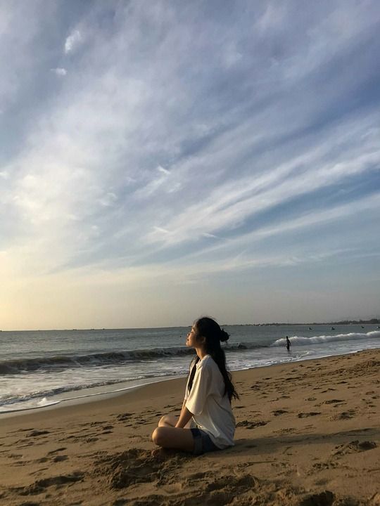 日出 大海 海滩 和平 新鲜的 放松身心 海边 天空