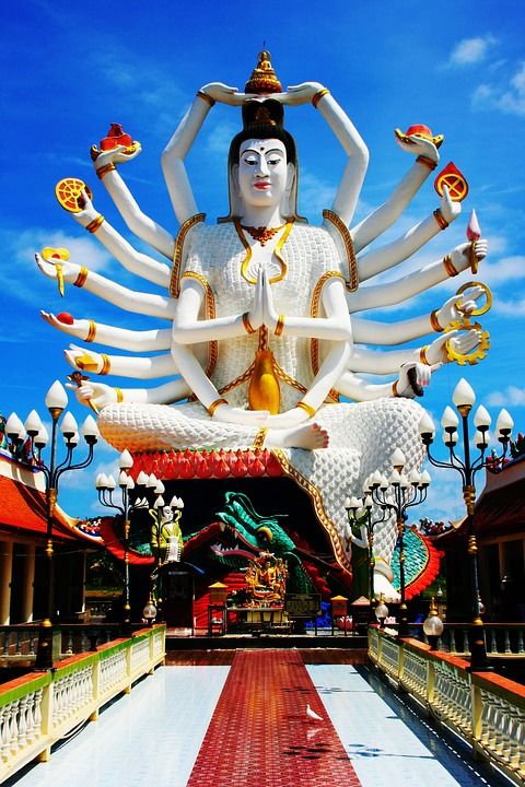 女神 湿婆 泰国 寺庙 蓝色的 鸟 亚洲 宗教 佛教 亚洲人
