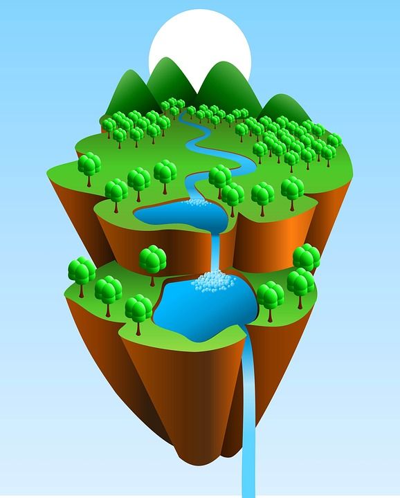 卡通背景 卡通片 自然 画画 森林 蓝色的卡通 蓝图