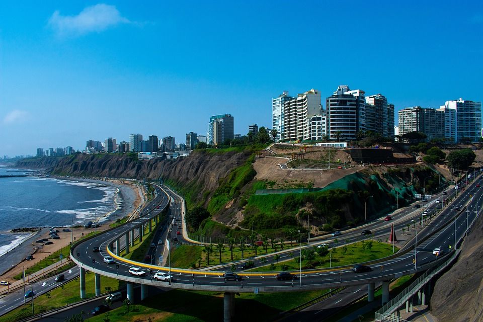 高速公路, 路, 城市, 都会, 悬崖, 运输, 桥, 海滩, 海, 汽车