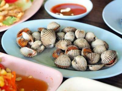 鸟蛤 水煮扇贝 食物 伊桑食品 泰国美食 大致 吃