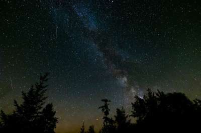 银河系 流星 星空 夜晚 长期接触
