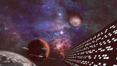 科幻小说 宇宙 外星人 飞船 空间 向前 科幻 太空旅行 覆盖