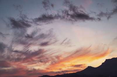 日落 天空 山 云 自然 景观 首脑 顶峰 黄昏 轮廓