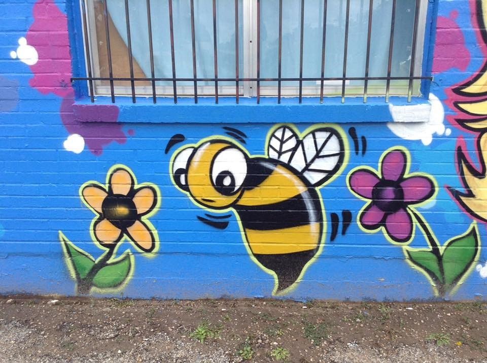 蜜蜂, 涂鸦, 蜜糖, 画画, 象征, 昆虫, 墙, 卡通片, 动物, 幼稚